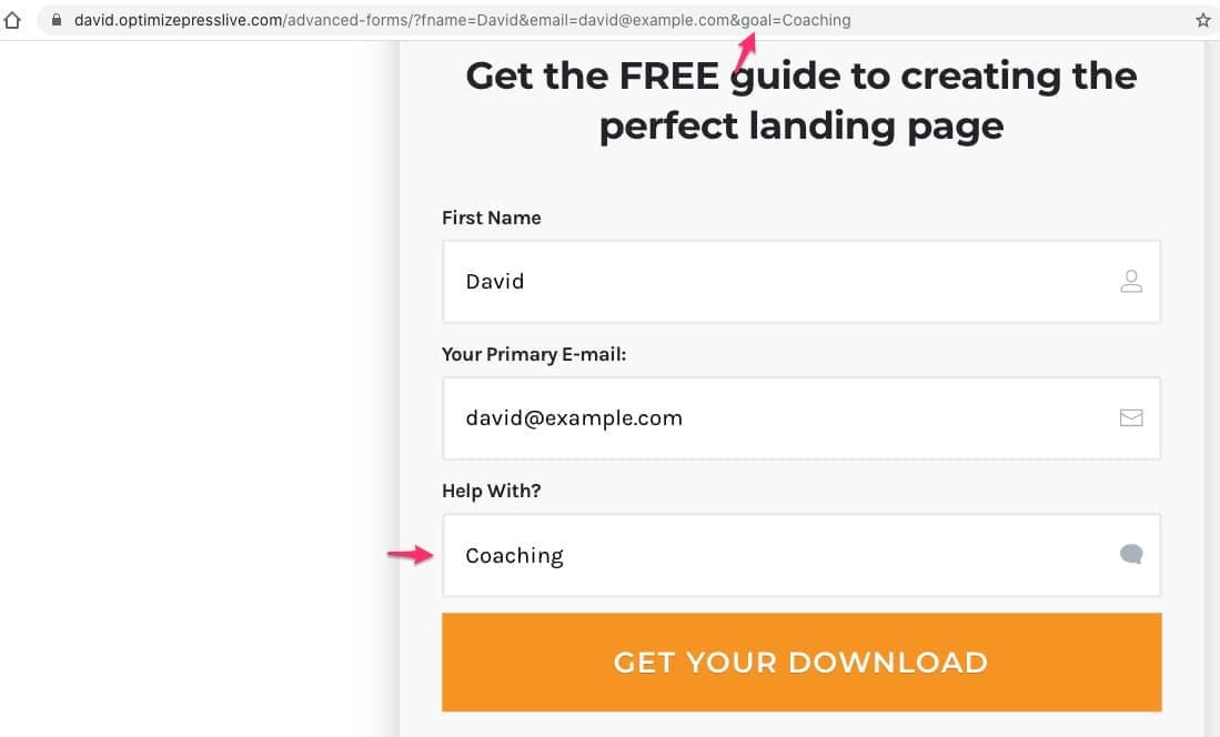 Showing the URL Parameter in the URL