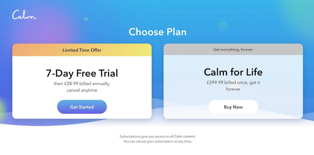 Calm Lifetime membership Calm Lifetime membership
