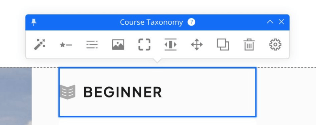 Course Taxonomy Element Page Course Taxonomy Element Page
