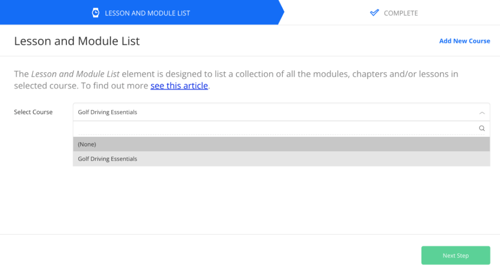 Lesson & Module List Element, Course Taxonomies + More