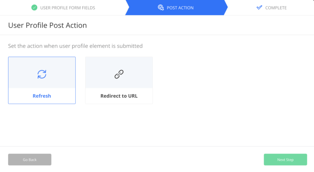 User Profile Action User Profile Action