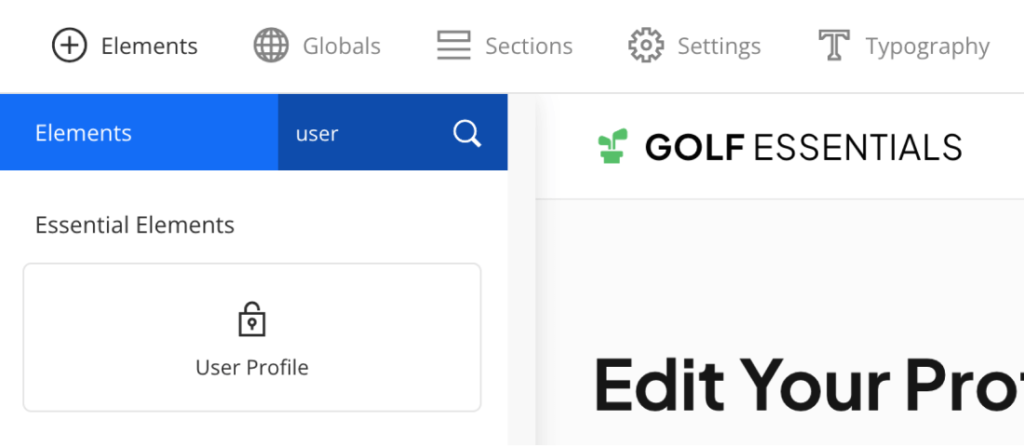 User Profile Element User Profile Element