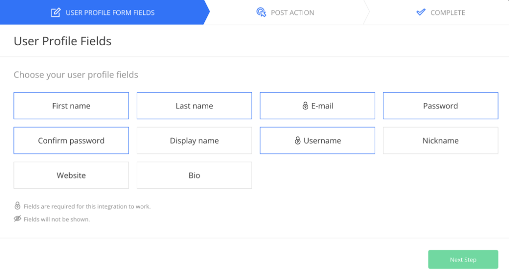 User Profile Fields User Profile Fields