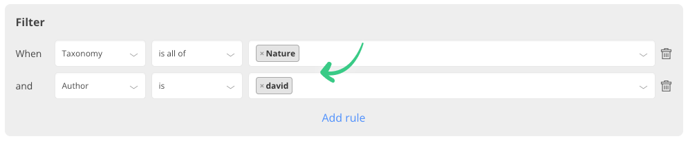 Filter Options Example Filter Options Example