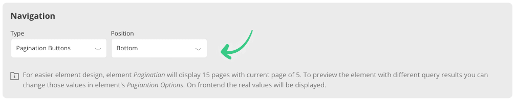 Pagination Position Pagination Position