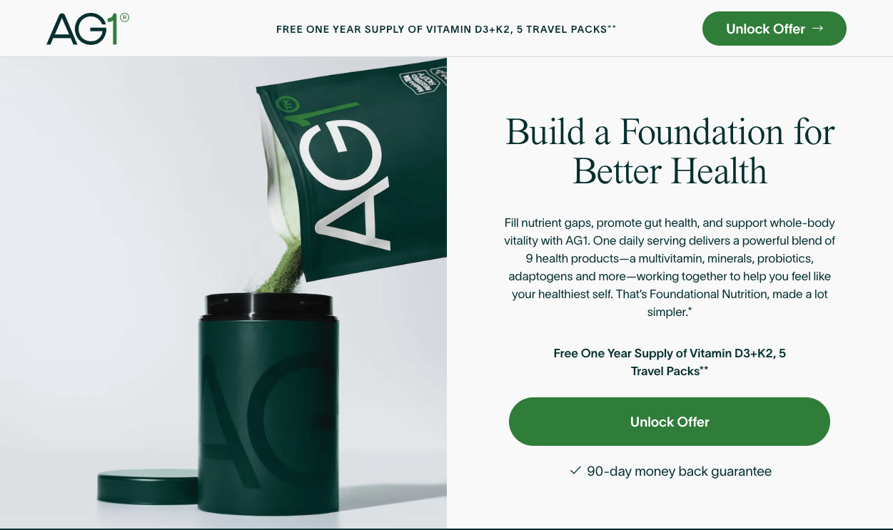 AG! Ecommerce Landing Page