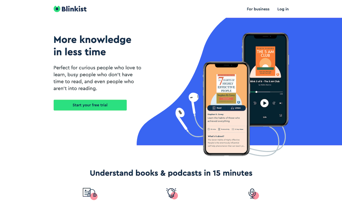 Blinkist Membership Site Examples