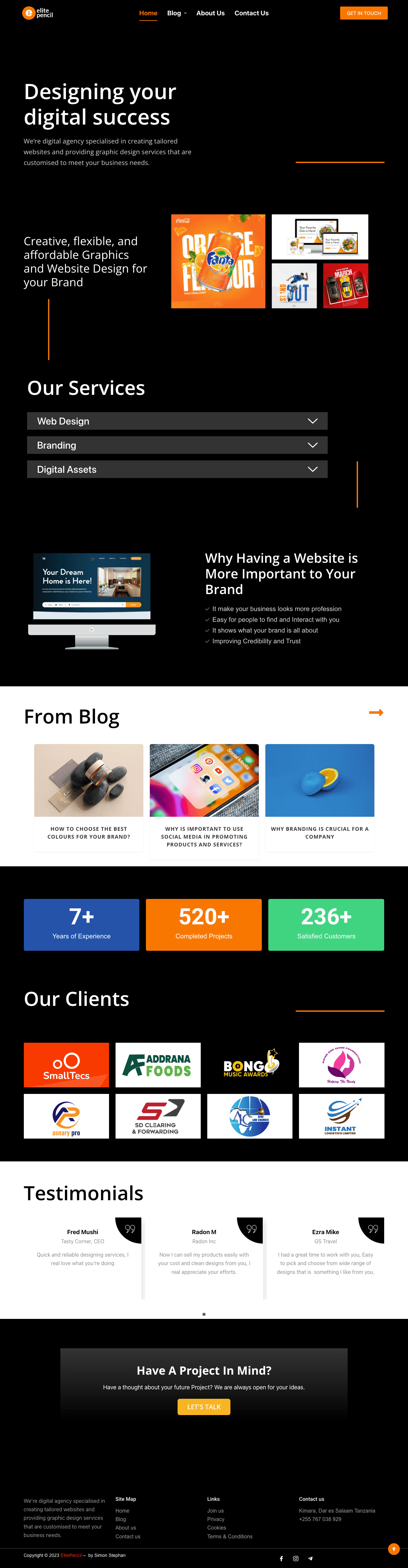 Elite Pencil Agency Landing Page