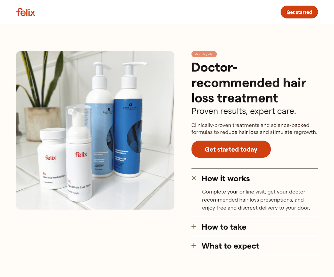 Felix Ecommerce Landing Page