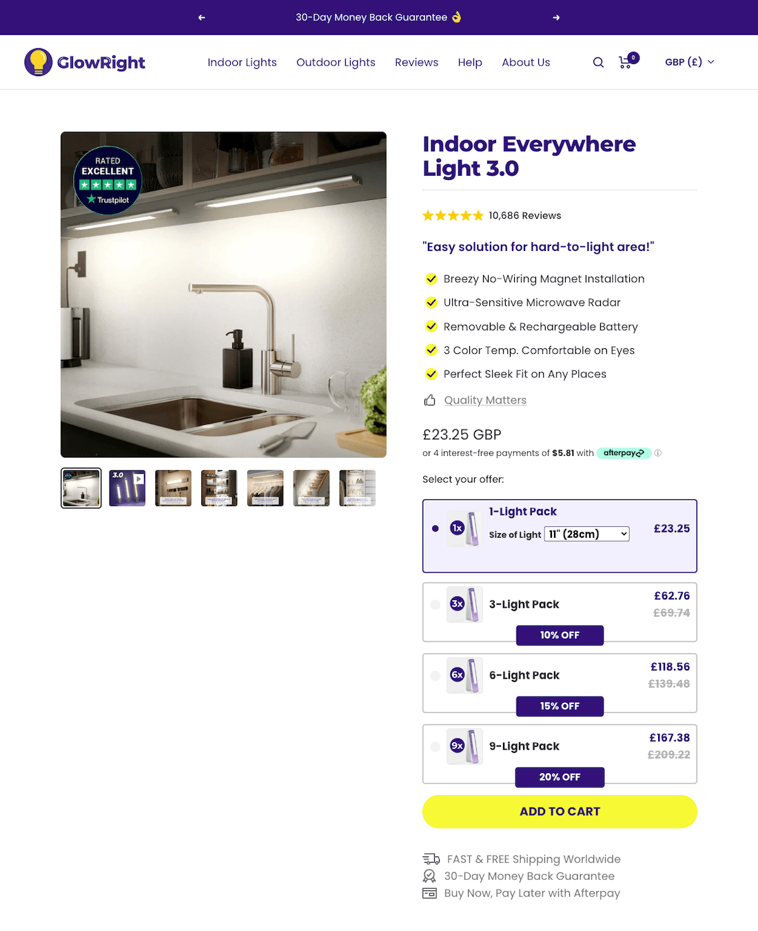 Glowright Ecommerce Landing Page