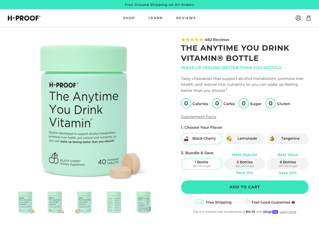 HProof Ecommerce Landing Page Example