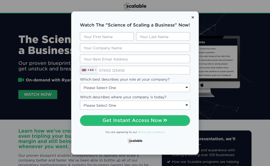 Lead Generation 2 step popup