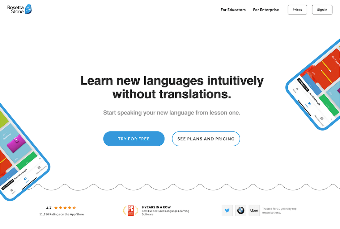 Rosetta Stone Membership Site Examples