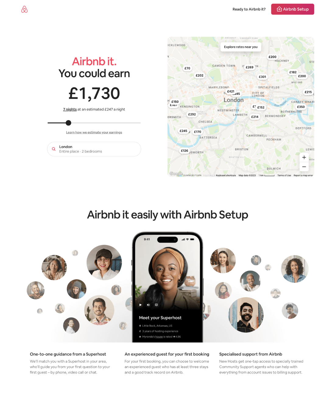 airbnb creative landing page