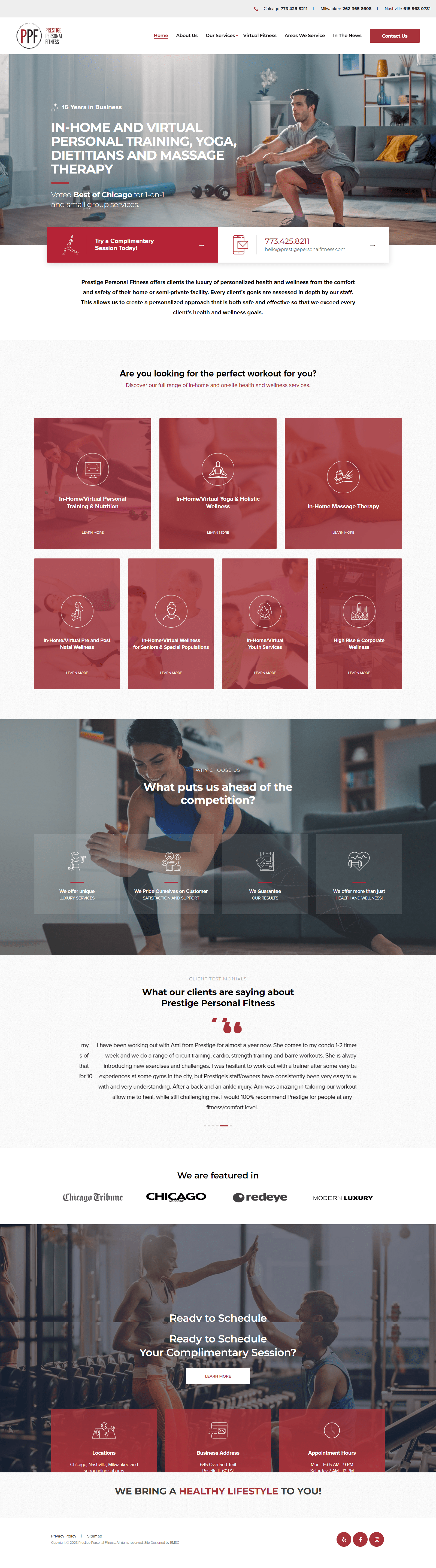 Prestige Personal Fitness Landing Page
