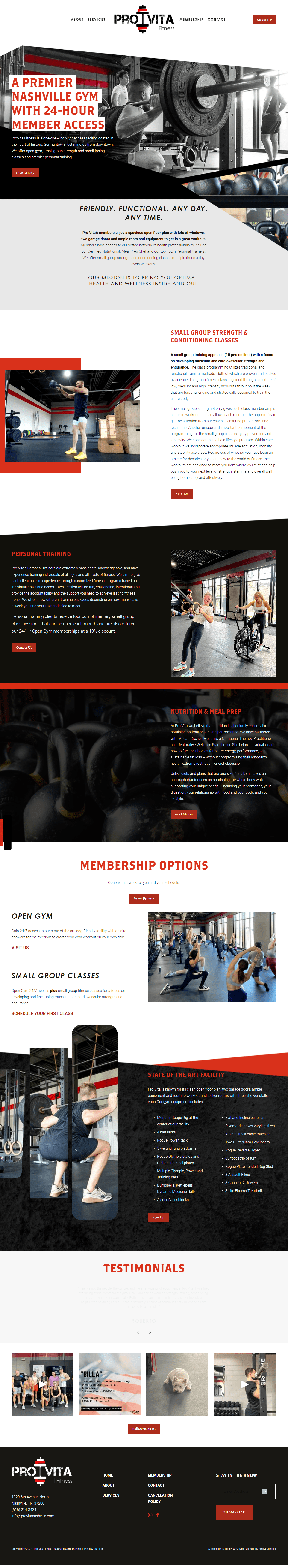 Pro Vita Personal Trainer Landing Page