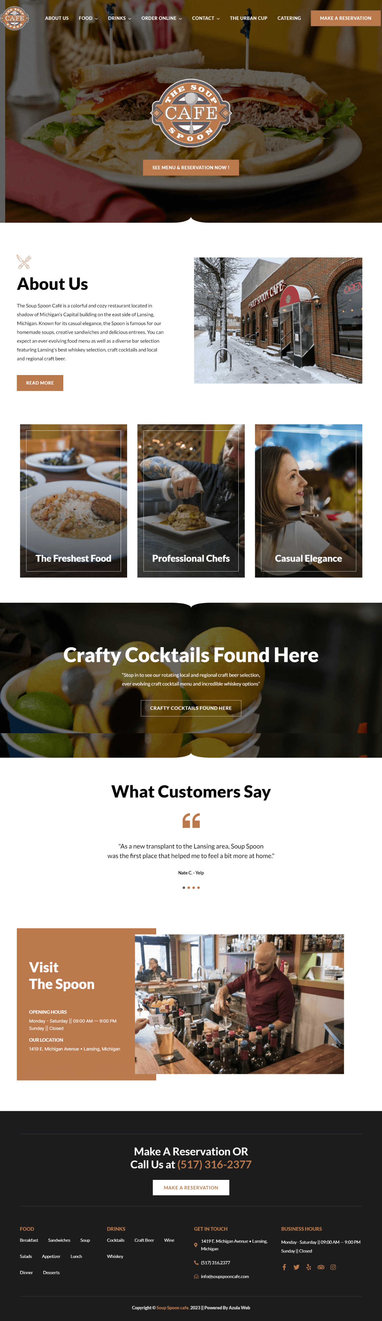Soup Spoon Cafe Restaurant Landing Page