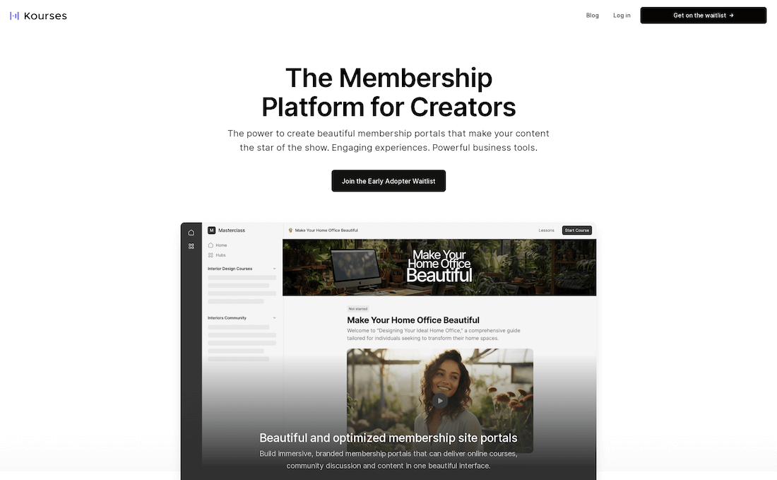 Kourses Landing Page