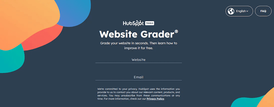 Hubspot Website Grader Microsite