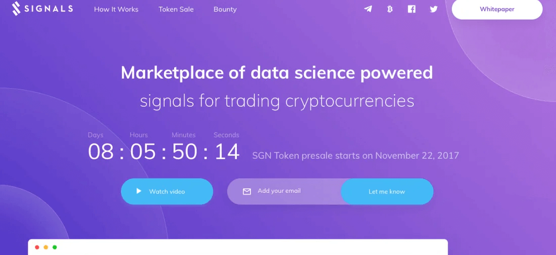 Signals Coming Soon Landing Page Example