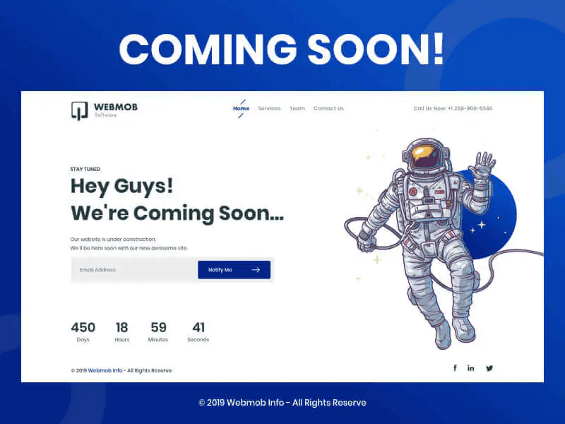 Webmob Software Coming Soon Landing Page Example