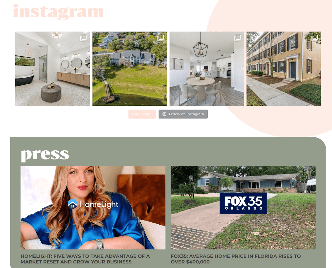Acme Real Estate Landing Page Instagram