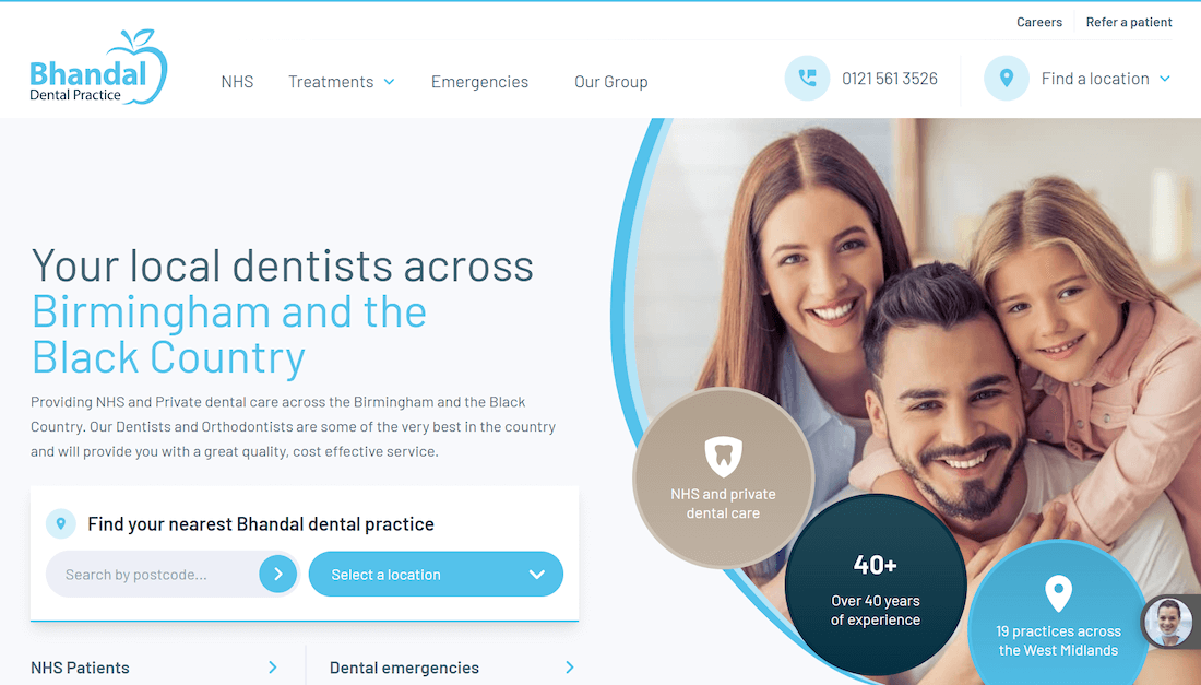 Bhandal Dental Practice - Dental Website Examples