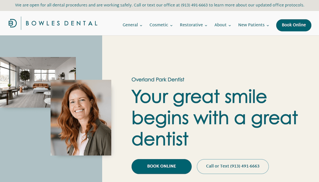 Bowles Dental Website Examples