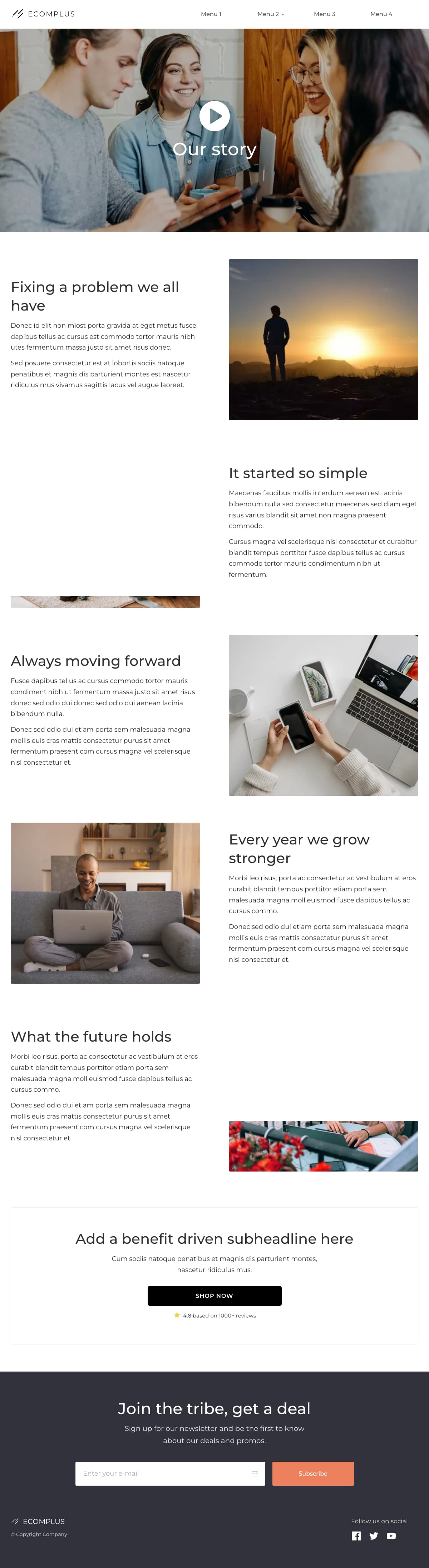 EcomPlus Our Story Page