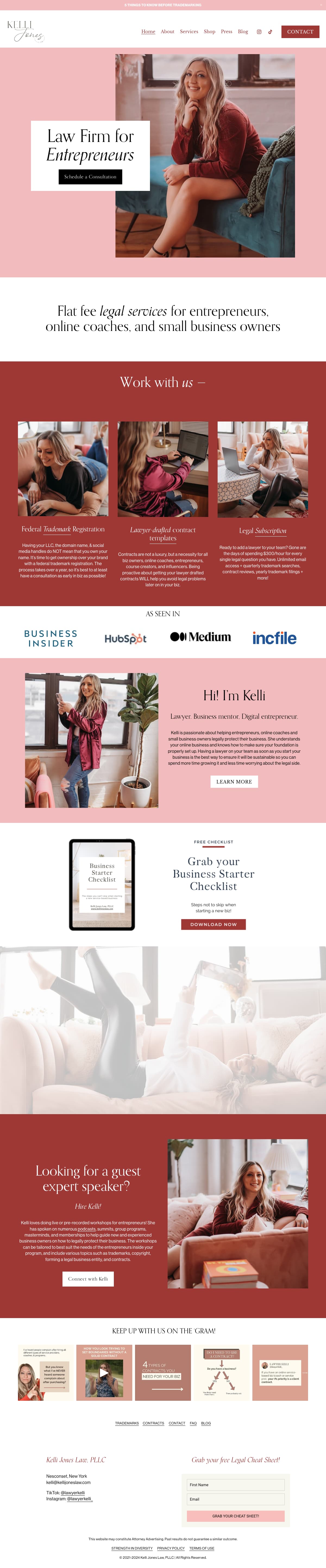 Kelli Jones Law Landing Page