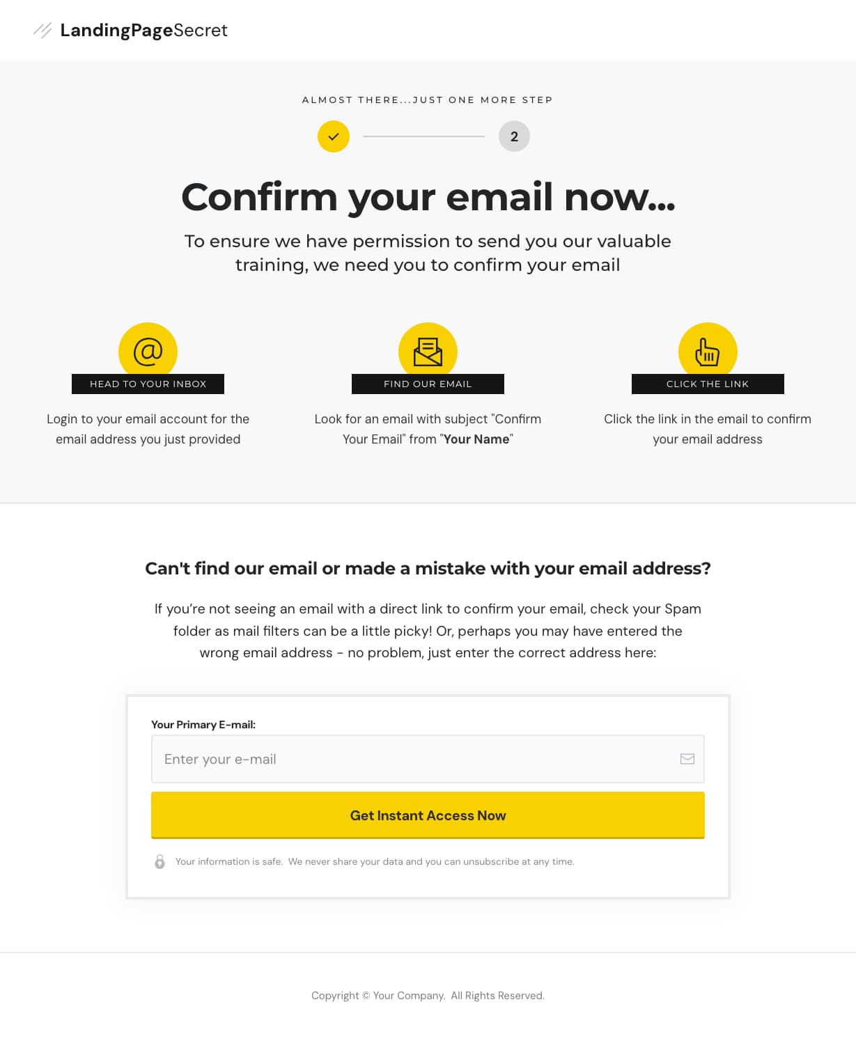 LandingPageSecret Thanks