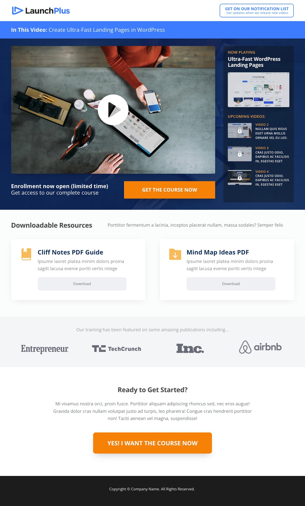 LaunchPlus Launch Page
