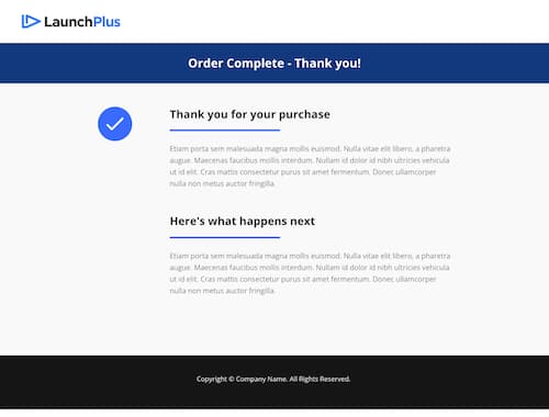 LaunchPlus Order Summary Page