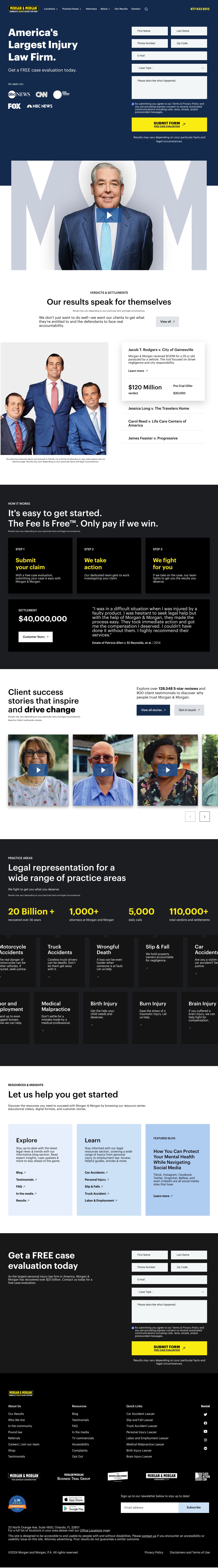 Morgan & Morgan Landing Page