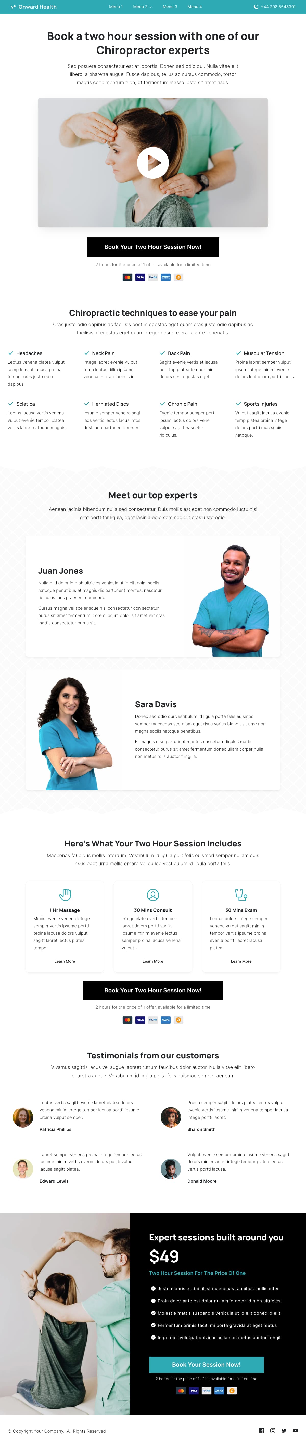 Onward Business Sales Page