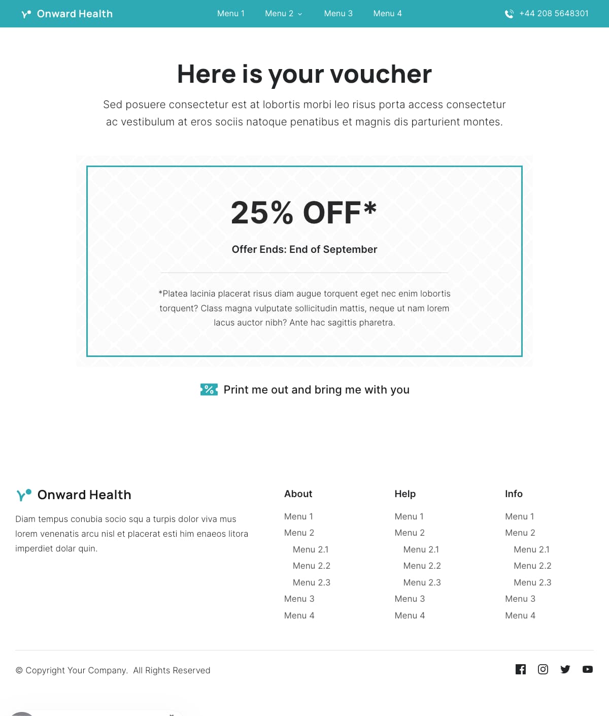 Onward Business Coupon Thank You Page