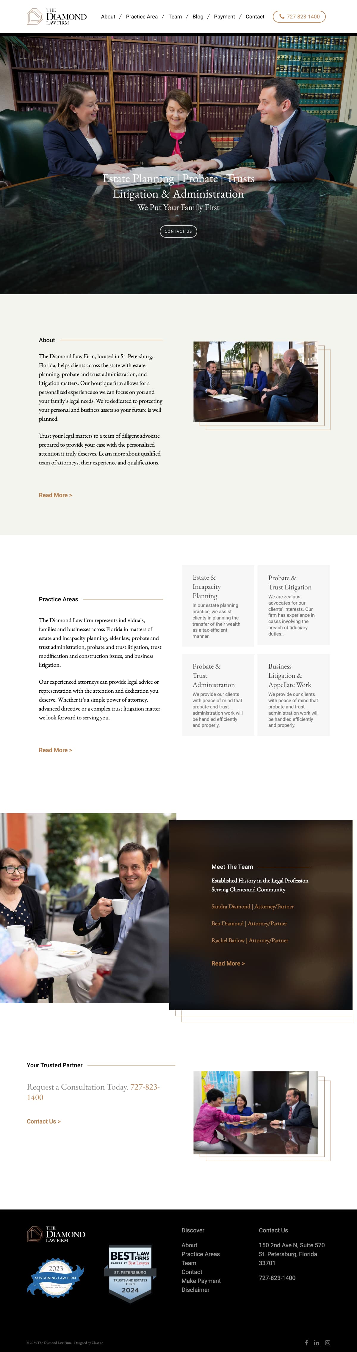 The Diamond Law Firm Landing Page