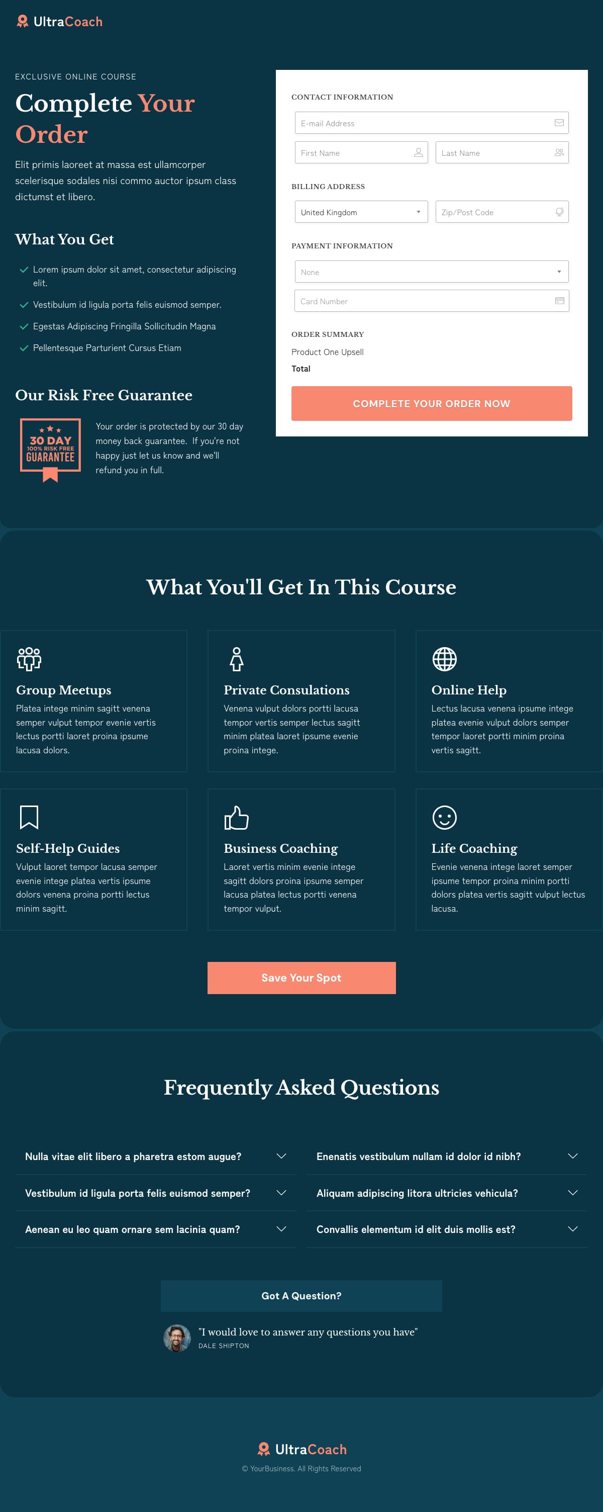 UltraCoach Checkout Page