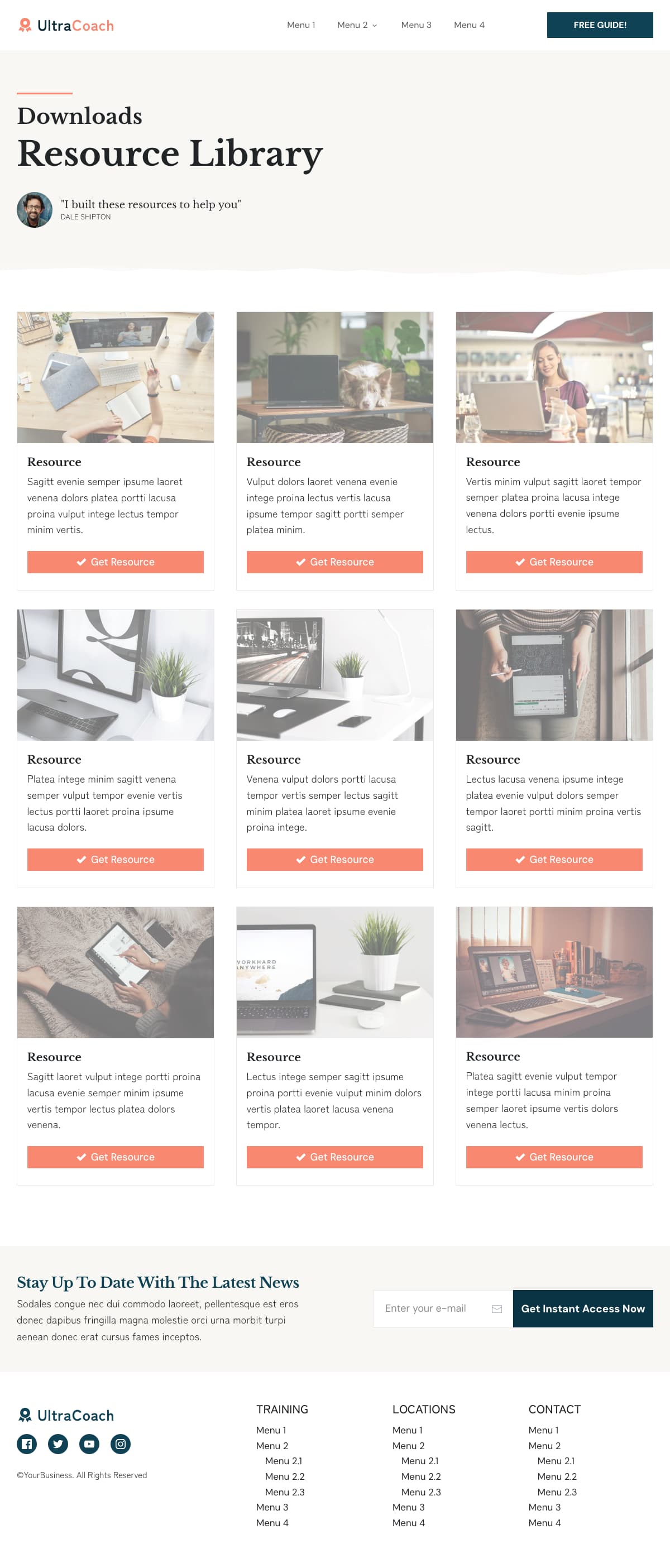 UltraCoach Free Resources Page