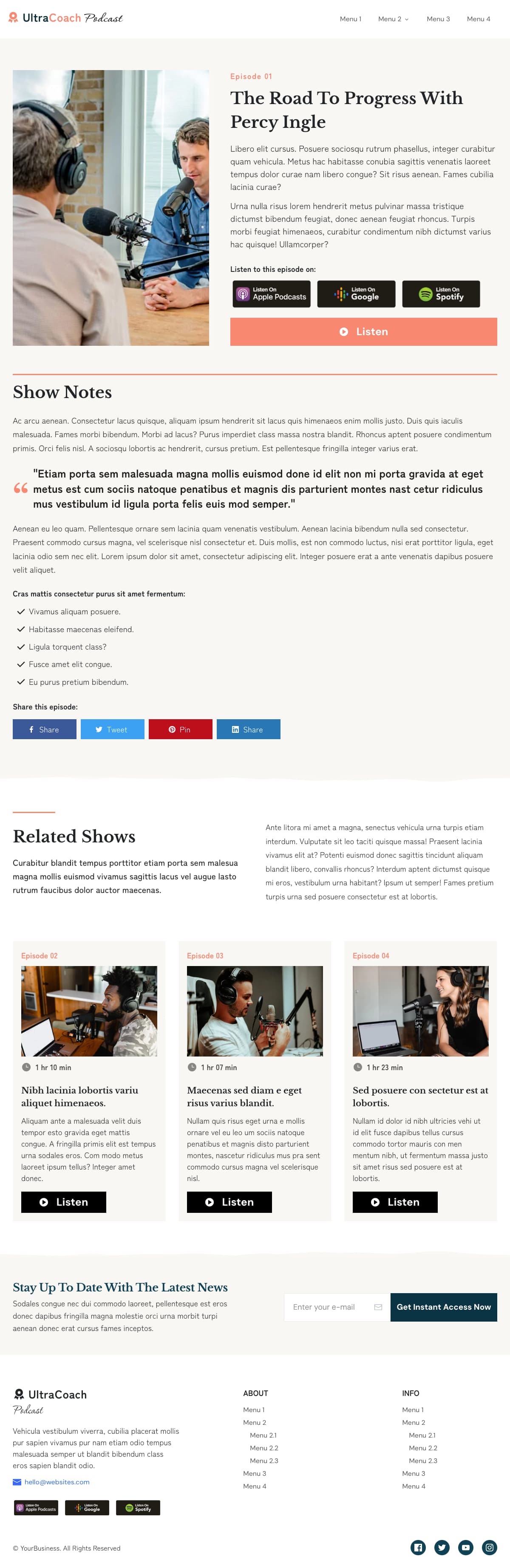 UltraCoach Podcast Info Page
