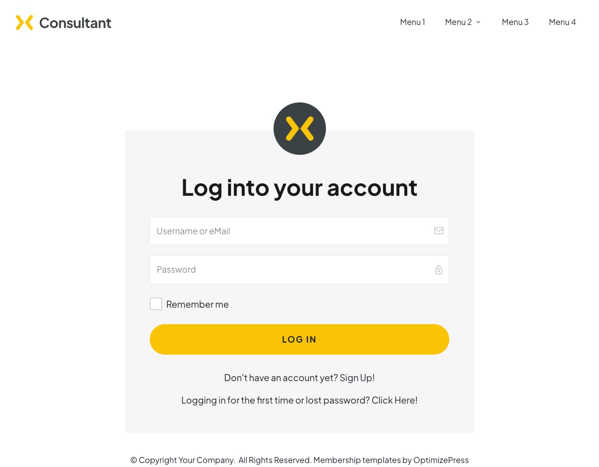 Consultant Login Page