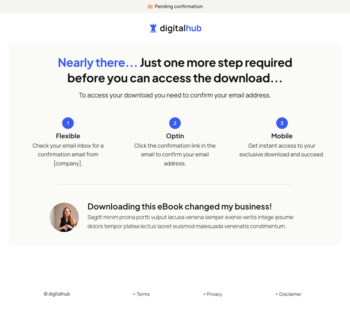 DigitalHub Email Confirmation
