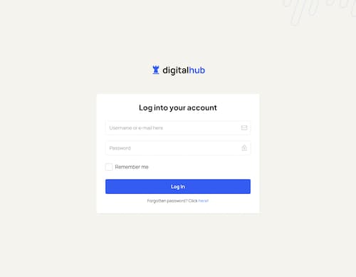 DigitalHub Membership Login Page