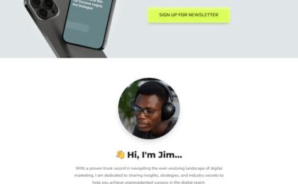 Marketing Newsletter Landing Page SM