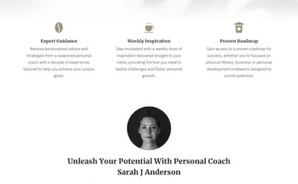Personal Coach Newsletter Landing Page SM