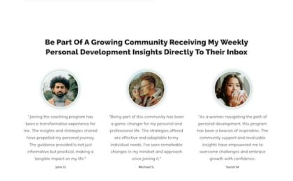Personal Development Newsletter Landing Page SM