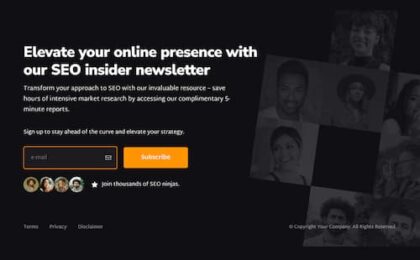 SEO Newsletter Landing Page SM