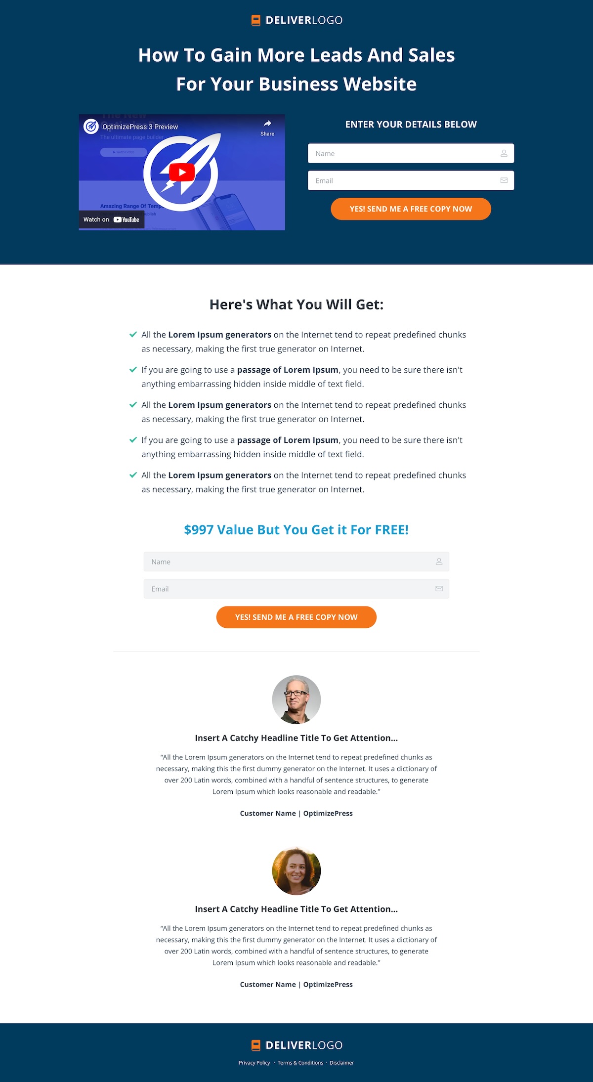 DELIVER Landing Page