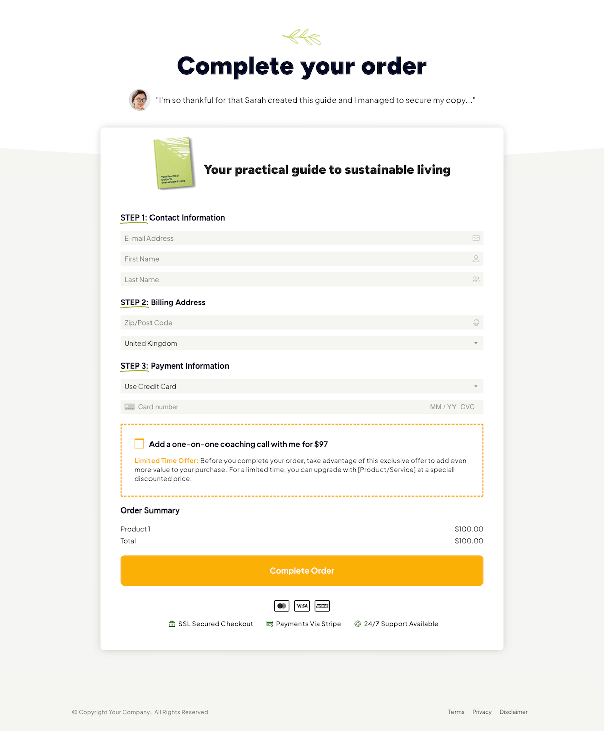 Bookflow &ndash; Checkout Page
