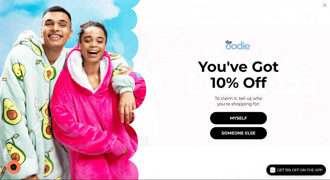 Theoodie - Exit Intent Popup Examples